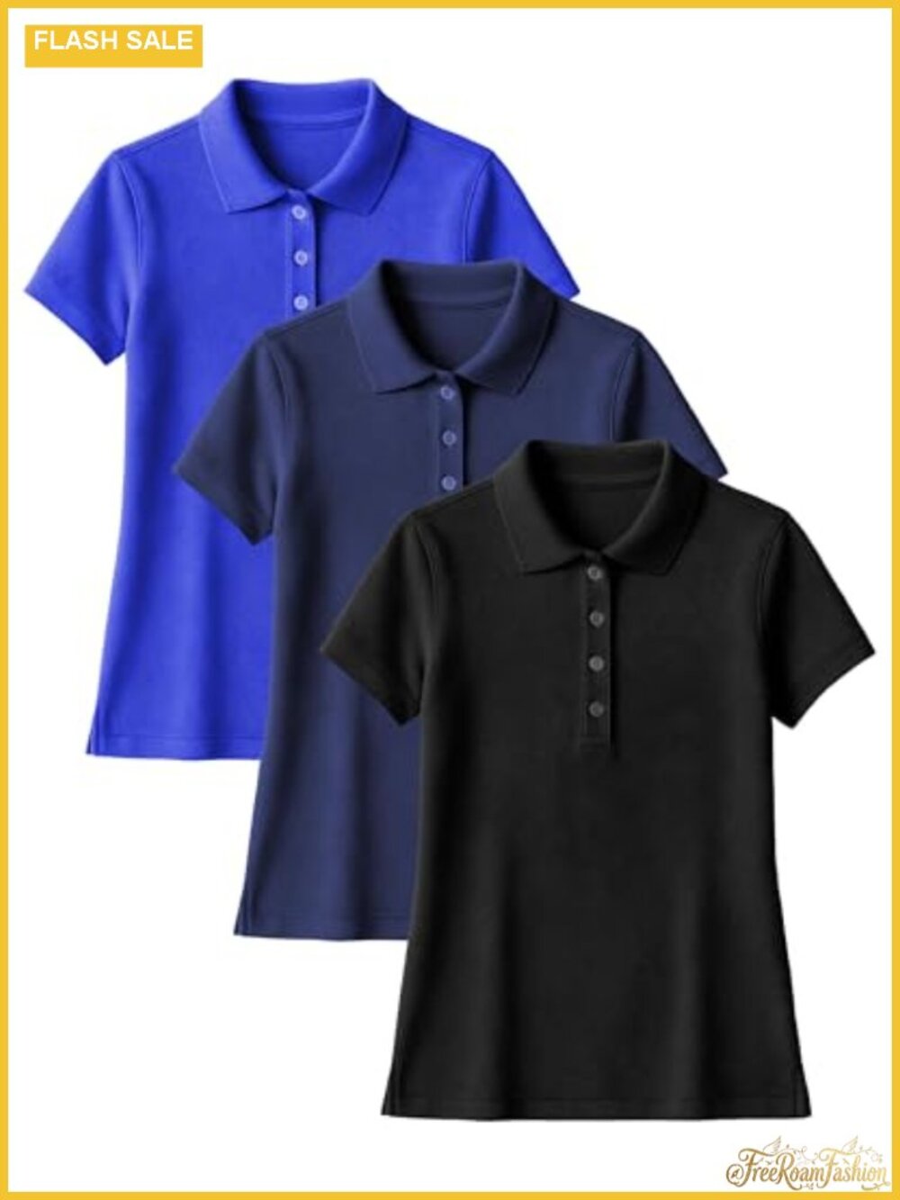 Women's Golf Polo Shirt Quick Dry V Neck Button Collar Active Top